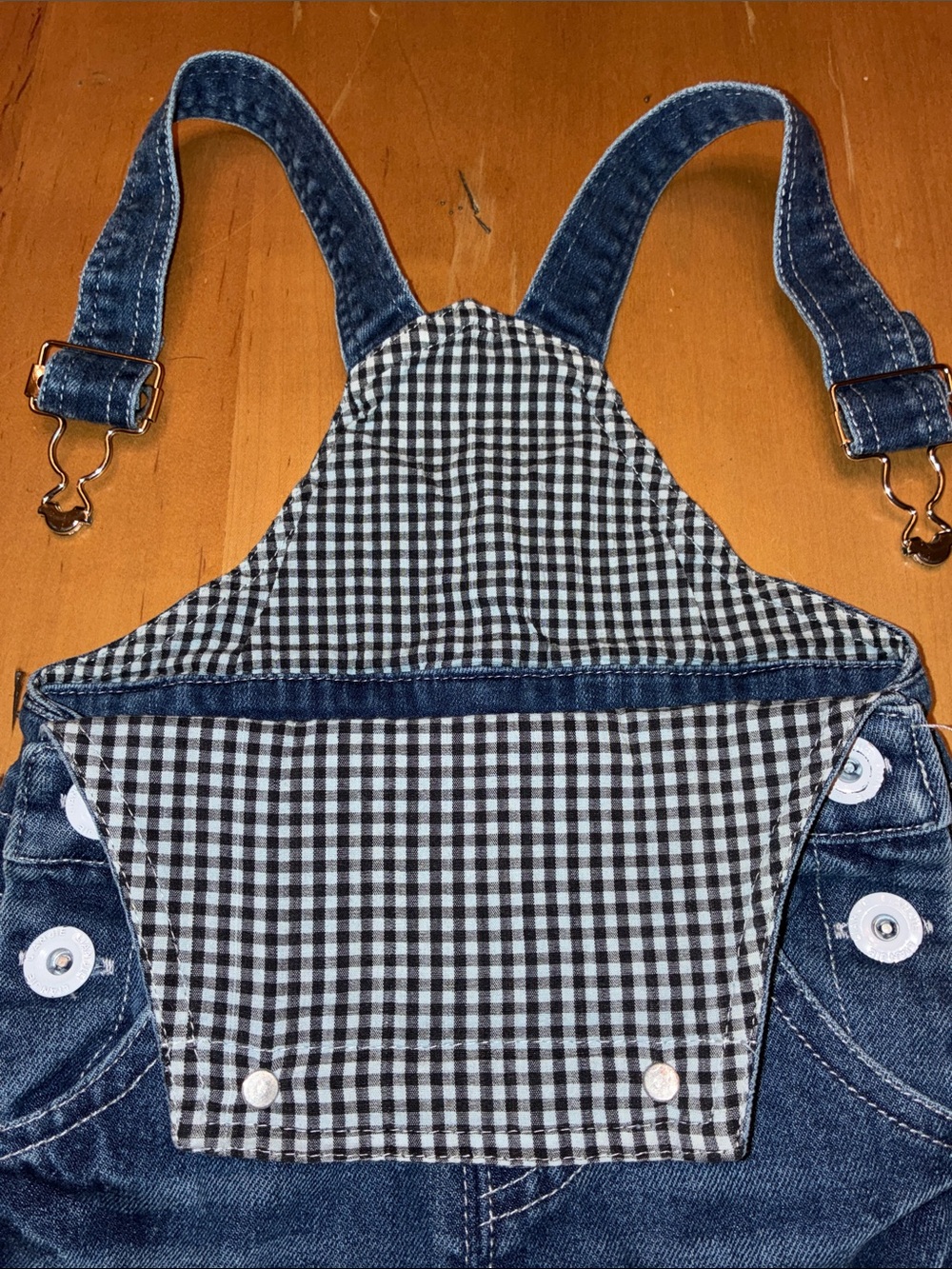 KIDSCOOL SPACE EUC Distressed Denim Overalls in Dark Blue W/Belt Loops Sz 6-12mo - Picture 5 of 9
